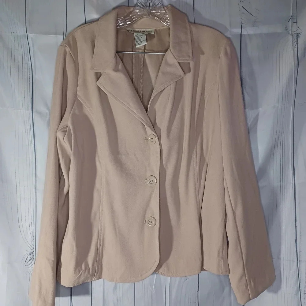 Requirements Vintage Style Y2K Preppy Neutral Single Breasted 3 button blazer